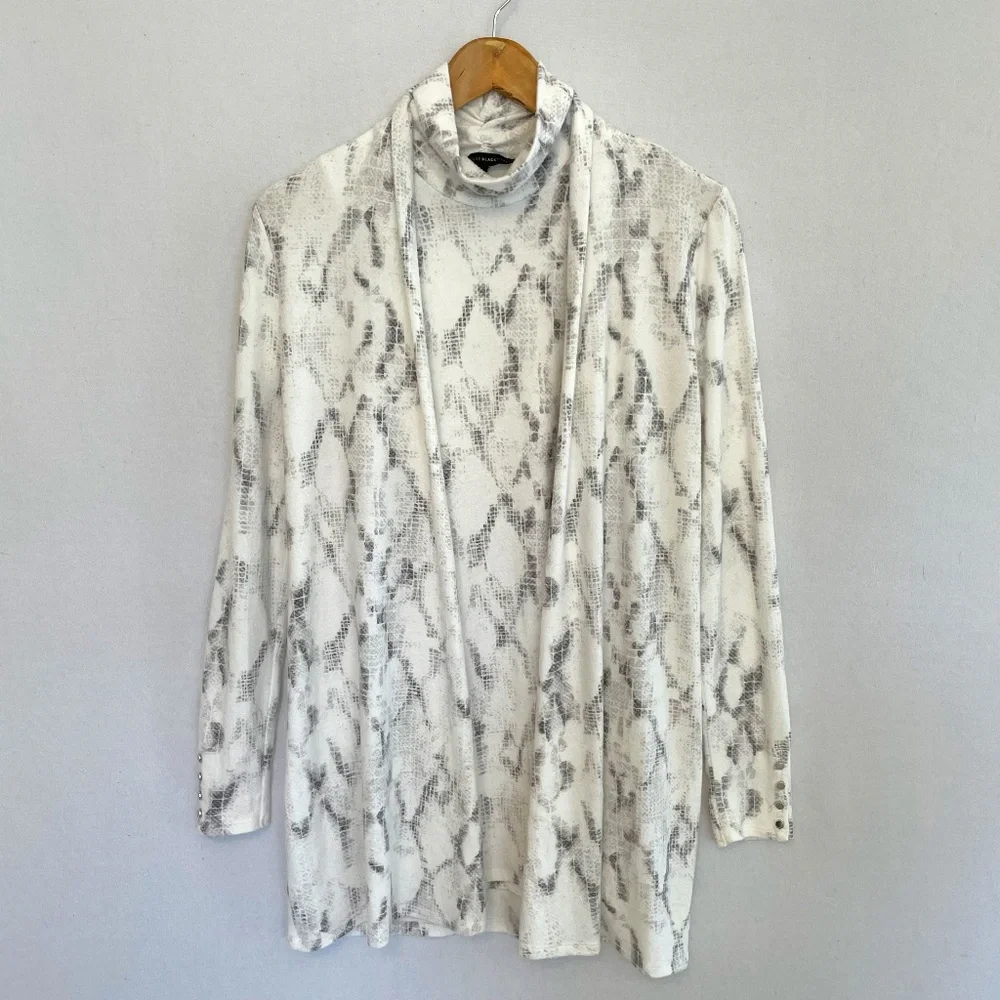 WHITE HOUSE BLACK MARKET Medium Long Cardigan Sleeveless Turtleneck Sweater Set